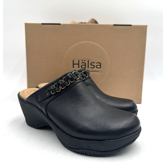 Halsa CHLOE Women's NEW Dress Slip On Shoe Black Leather US Size 6 Medium - Picture 1 of 11